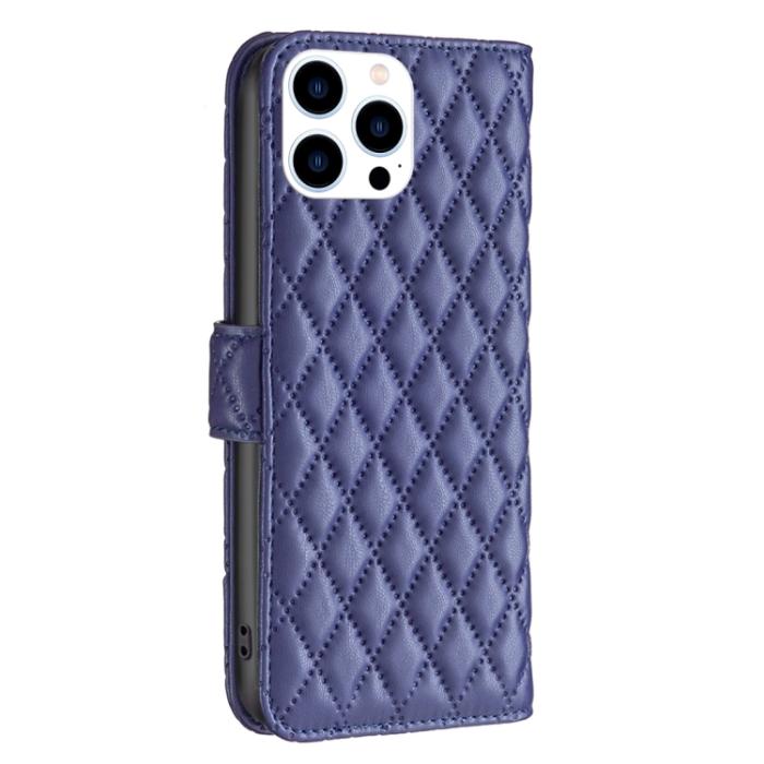 Bild 3,  iPhone 15 Pro Fodral Diamond Läder Blå - Teknikhallen.se