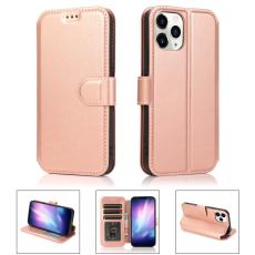  iPhone 12 / 12 Pro - Retro Pl&aring;nboksfodral - Ros&eacute;guld - Teknikhallen.se