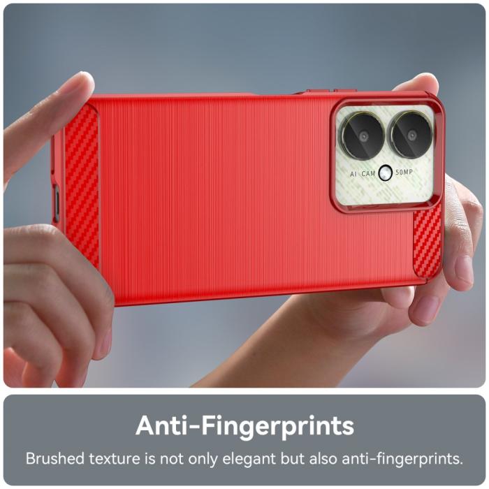 Bild 6,  Xiaomi Redmi 13C 4G Skal Borstad Stål Textur Röd - Teknikhallen.se