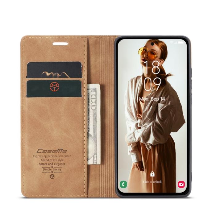 Bild 3, CASEME CASEME Galaxy A56 5G/A36 5G Fodral Retro Läder Brun - Teknikhallen.se