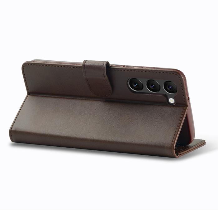 Bild 4, LC.IMEEKE LC.IMEEKE Samsung Galaxy S23 Plus Fodral Läder Brun - Teknikhallen.se