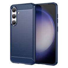  Samsung Galaxy S24 Skal Borstad St&aring;l Textur Bl&aring; - Teknikhallen.se