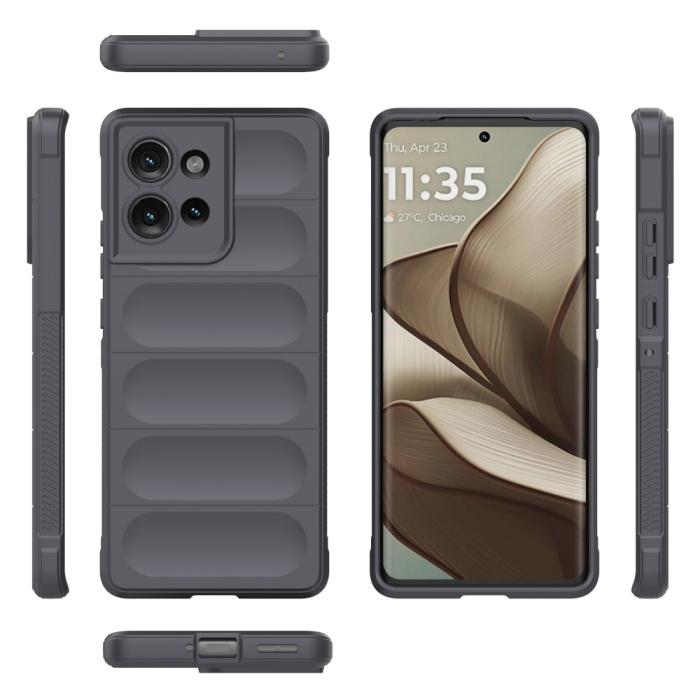 Bild 2,  Motorola Edge 50 Skal Magic Shield Grå - Teknikhallen.se