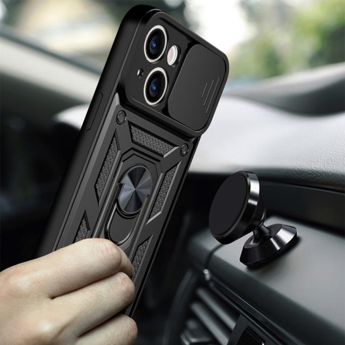 Bild 3,  iPhone 14 Skal Armor Hybrid Ring CamShield Svart - Teknikhallen.se