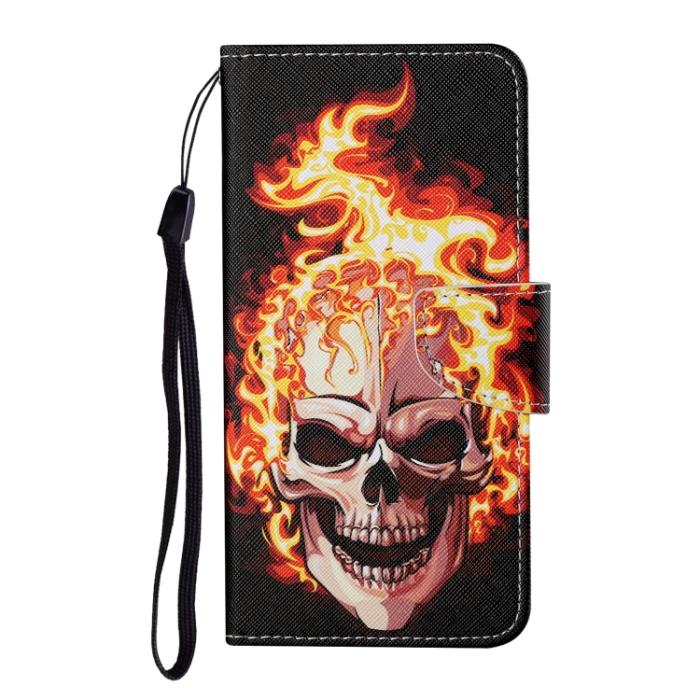 Bild 2,  iPhone 14 Fodral Med Tryck Flame Skull - Teknikhallen.se