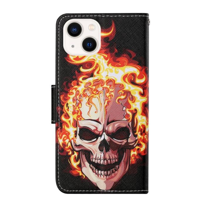 Bild 3,  iPhone 14 Fodral Med Tryck Flame Skull - Teknikhallen.se