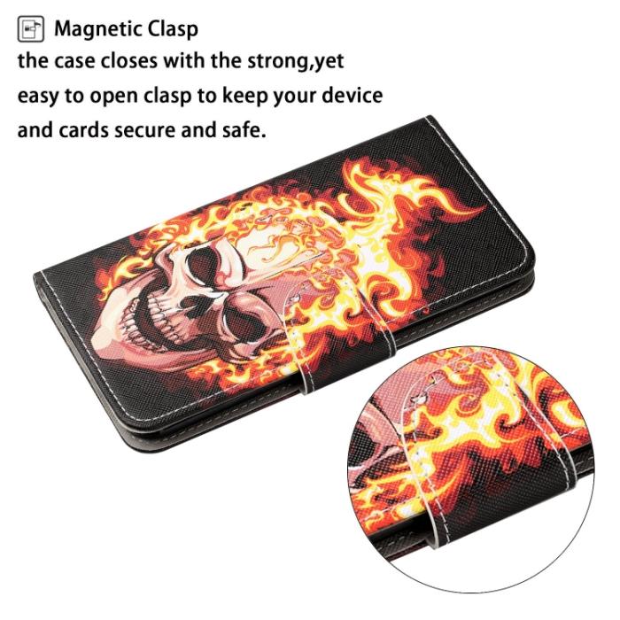 Bild 4,  iPhone 14 Fodral Med Tryck Flame Skull - Teknikhallen.se