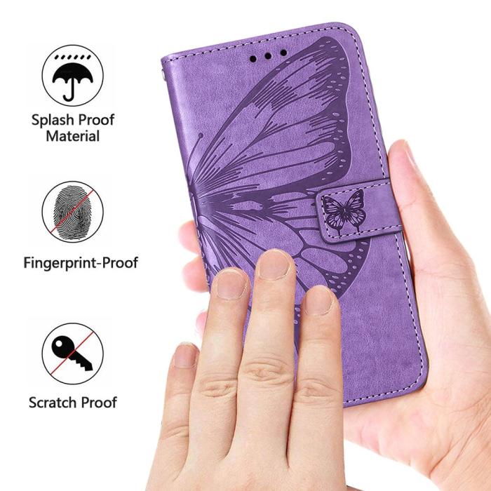 Bild 4,  Motorola Moto G04 4G/G24 4G Butterfly Fodral Svart - Teknikhallen.se