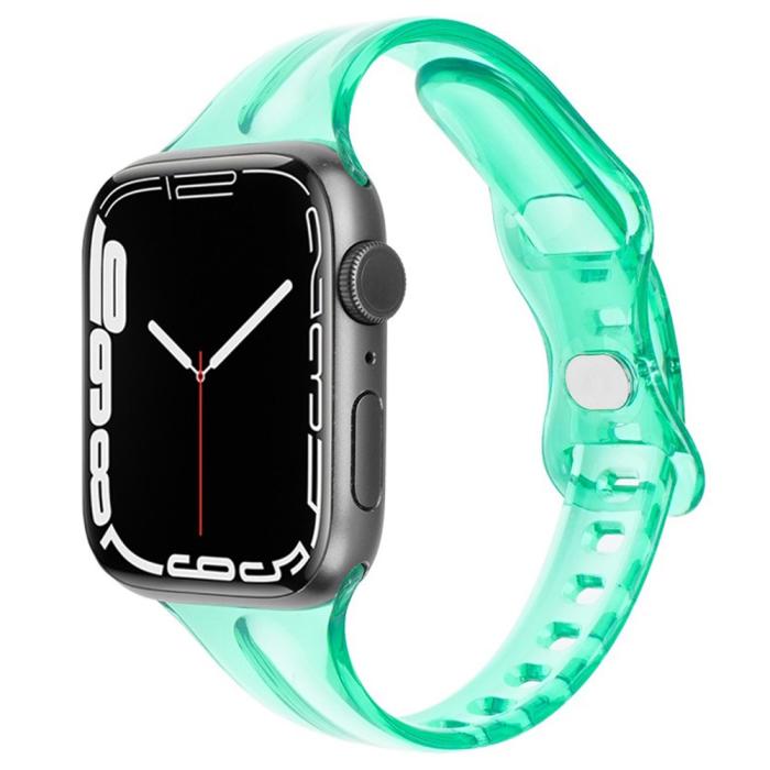 Bild 2,  Apple Watch 42/44/45/46/49 mm CrystalFlex TPU Armband Grön - Teknikhallen.se