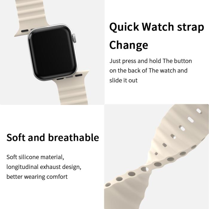 Bild 4, ColorPop Apple Watch 42/41/40/38 mm Armband Ocean Wave Starlight - Teknikhallen.se