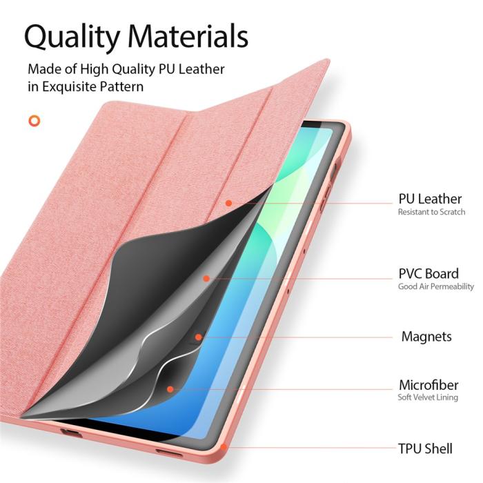 Bild 6, DUX DUCIS DUX DUCIS Galaxy Tab S10 FE Plus Fodral DOMO Tri-Fold Rosa - Teknikhallen.se