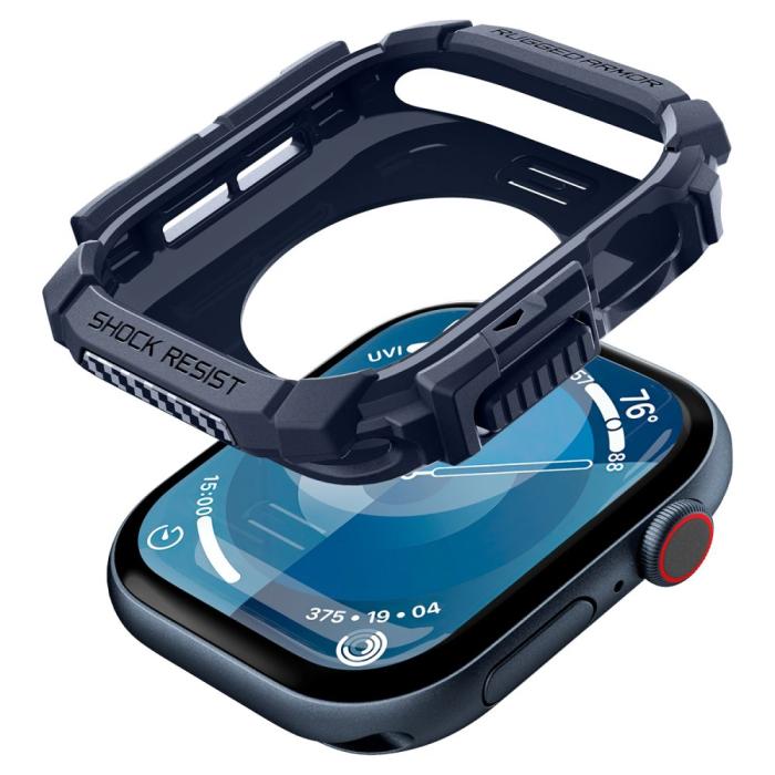 Bild 5, Spigen Spigen Apple Watch 11/10 46 mm Skal Rugged Armor Navy Blue - Teknikhallen.se