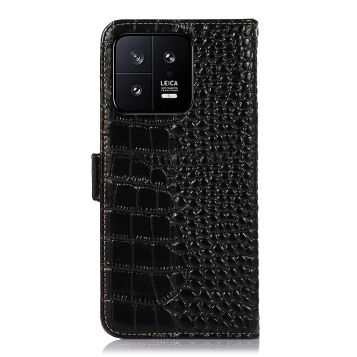 Bild 3,  Xiaomi 13 5G Fodral Krokodil Textur Läder Svart - Teknikhallen.se