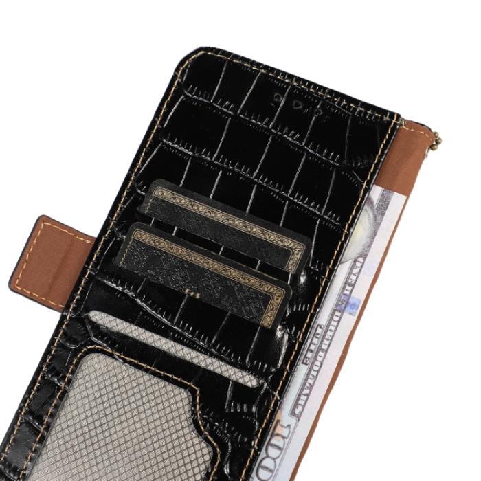 Bild 6,  Xiaomi 13 5G Fodral Krokodil Textur Läder Svart - Teknikhallen.se