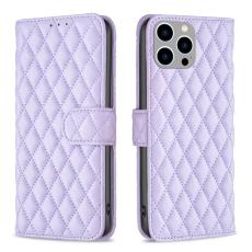  iPhone 15 Pro Max Fodral Diamond L&auml;der Lila - Teknikhallen.se