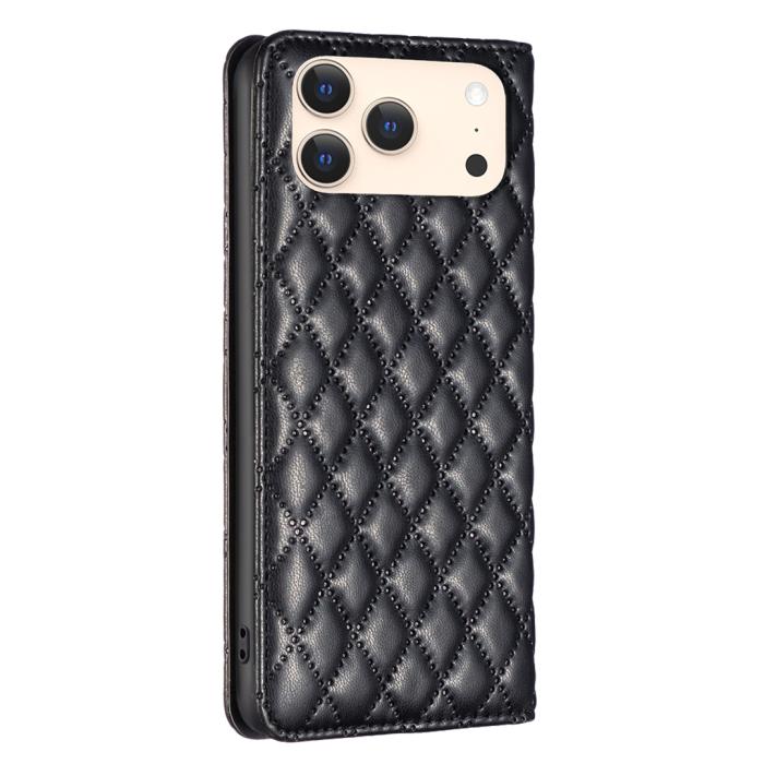 Bild 3, BINFEN BINFEN iPhone 17 Pro Max Fodral Diamond Flip Läder Svart - Teknikhallen.se