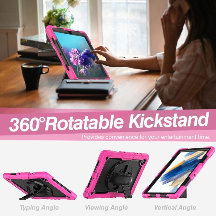 Bild 2,  Galaxy Tab A8 10.5 Skal Shockproof Hybrid Kickstand Strap - Teknikhallen.se