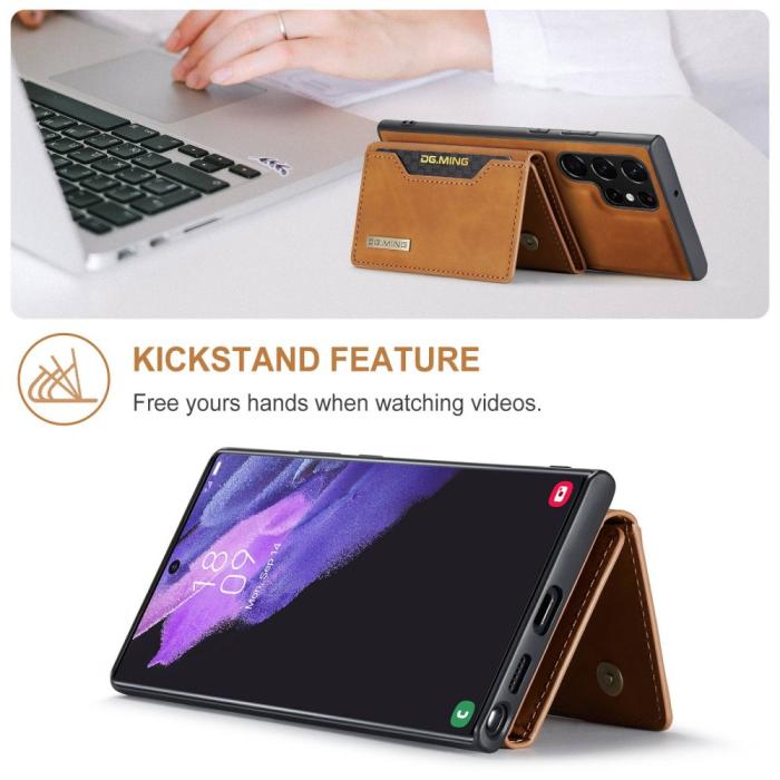 Bild 4, DG.MING DG.MING Galaxy S23 Ultra Skal Med Magnetisk Plånbok Brun - Teknikhallen.se