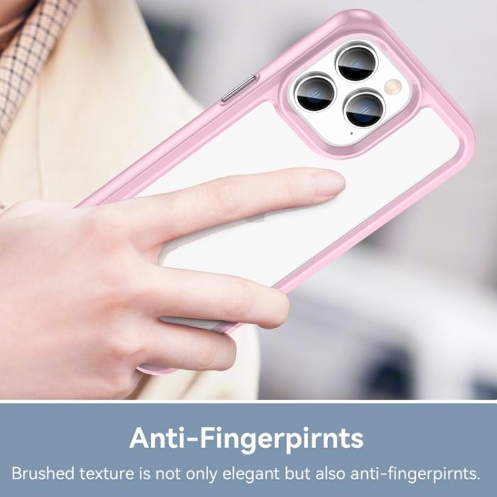 Bild 5,  iPhone 14 Pro Max Skal Akryl/TPU Transparent/Rosa - Teknikhallen.se