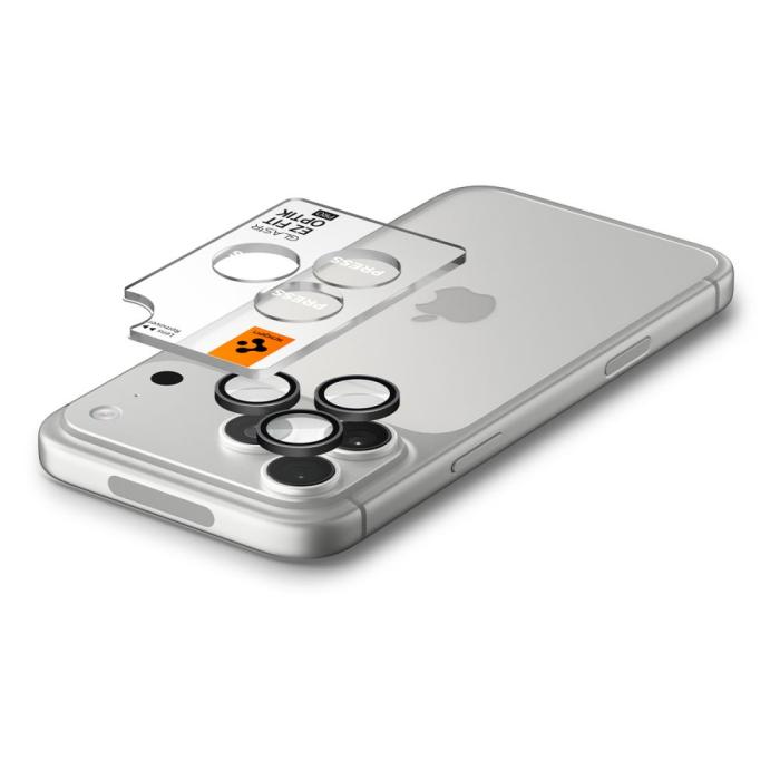 Bild 5, Spigen Spigen iPhone 18 Pro/18 Pro Max 2-PACK Linsskydd Optik Pro GLAS.tR 'Ez Fit' - Teknikhallen.se