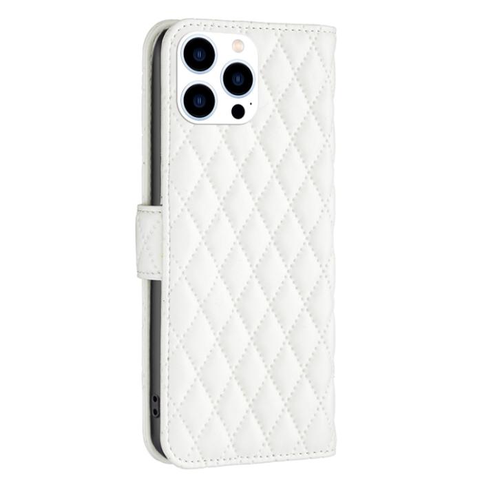 Bild 3,  iPhone 15 Pro Fodral Diamond Läder Vit - Teknikhallen.se