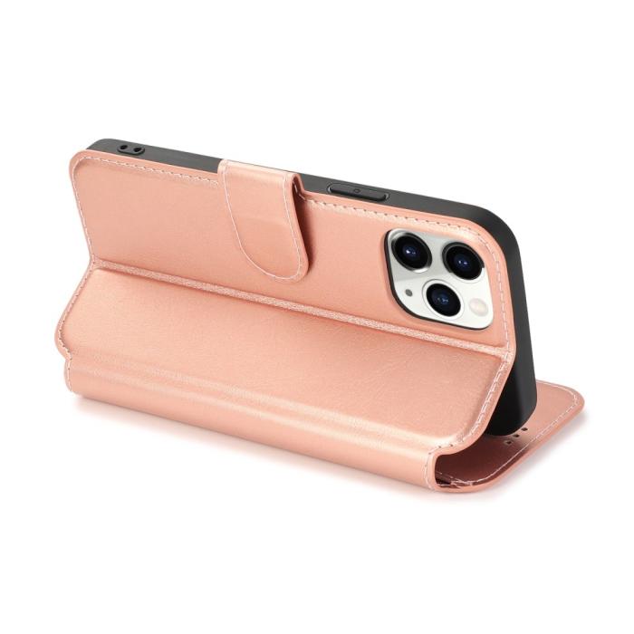 Bild 5,  iPhone 12 / 12 Pro - Retro Plånboksfodral - Roséguld - Teknikhallen.se