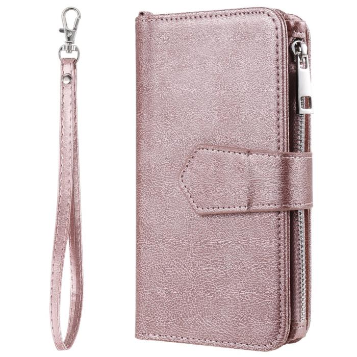 Bild 4,  iPhone 12 / 12 Pro - 2in1 Magnet Skal / Plånboksfodral - Roséguld - Teknikhallen.se