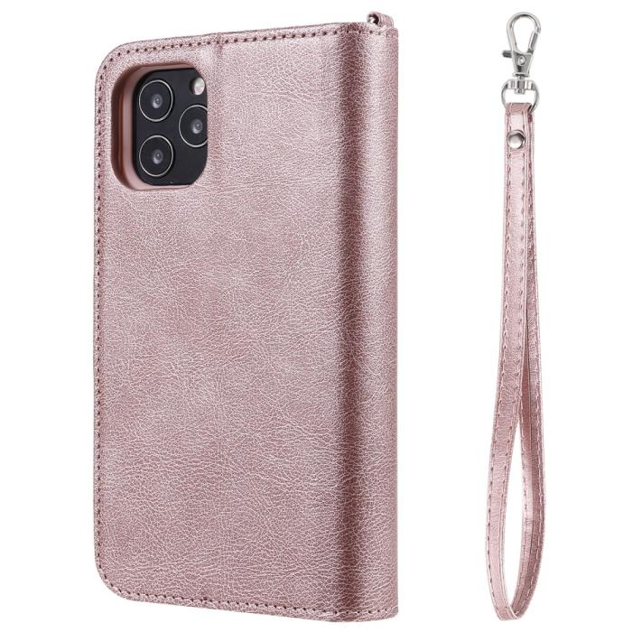 Bild 5,  iPhone 12 / 12 Pro - 2in1 Magnet Skal / Plånboksfodral - Roséguld - Teknikhallen.se