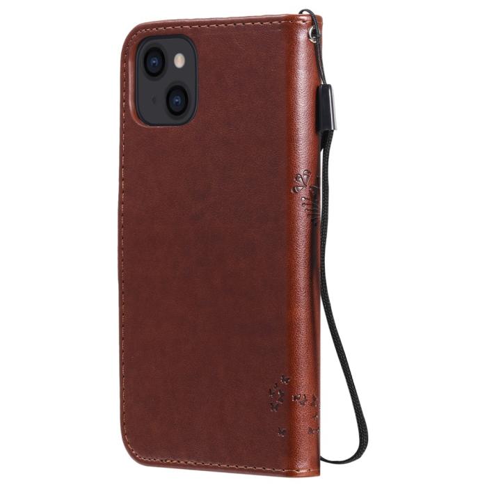 Bild 3,  iPhone 13 - Tryckt Träd/Katt Design Fodral - Brun - Teknikhallen.se