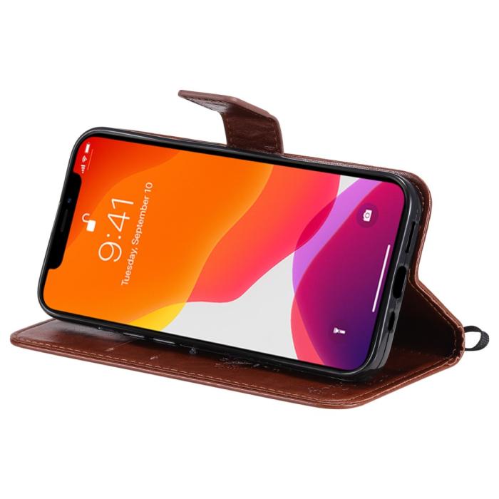 Bild 5,  iPhone 13 - Tryckt Träd/Katt Design Fodral - Brun - Teknikhallen.se