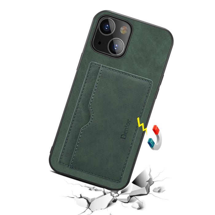 Bild 2,  iPhone 13 - Hybrid Skal Kortfack Kickstand - Grön - Teknikhallen.se