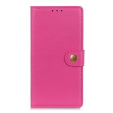  iPhone XS Max Fodral Solid L&auml;der Magnetisk M&auml;ssing Rosa - Teknikhallen.se