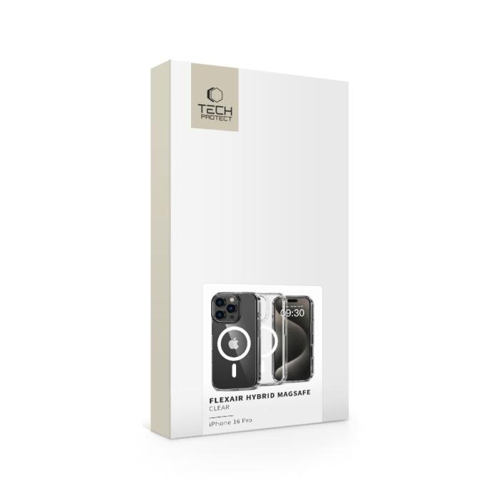 Bild 4, Tech-Protect Tech-Protect iPhone 16 Pro Skal MagSafe FlexAir Hybrid Transparent - Teknikhallen.se