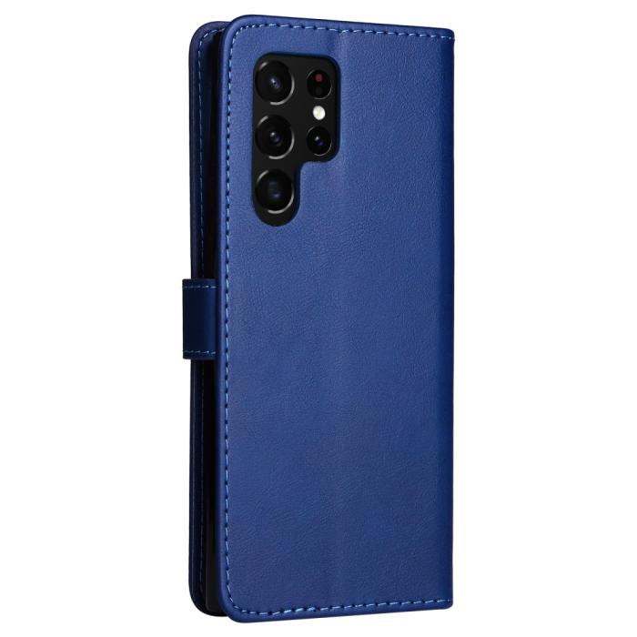 Bild 4,  Samsung Galaxy S22 Ultra Fodral Läder Blå - Teknikhallen.se