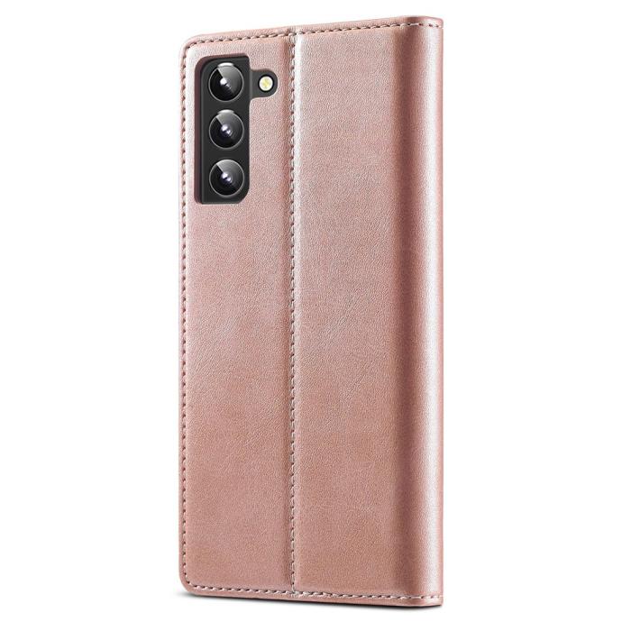 Bild 3, LC.IMEEKE LC.IMEEKE Samsung Galaxy S22 Plus Fodral Flip Läder Rosa - Teknikhallen.se