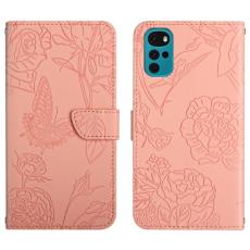  Motorola Moto G22 Fodral Fj&auml;ril/Pion pr&auml;glad Ljus Rosa - Teknikhallen.se