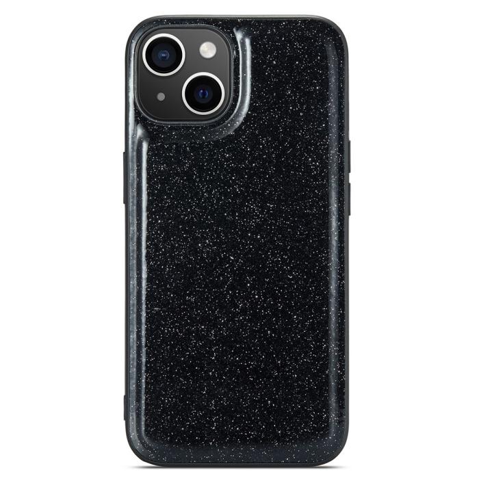 Bild 3, DG.MING DG.MING iPhone 15 Skal Läder Glitter Svart - Teknikhallen.se