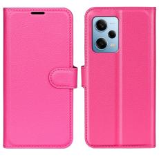  Xiaomi Redmi Note 12 Pro 5G Fodral Litchi L&auml;der Rosa - Teknikhallen.se