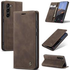 CASEME CASEME Galaxy S24 Fodral Flip Retro L&auml;der Brun - Teknikhallen.se
