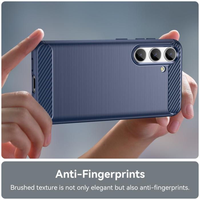 Bild 5,  Samsung Galaxy S24 Skal Borstad Stål Textur Blå - Teknikhallen.se