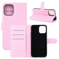  iPhone 12 Pro Max Fodral Litchi L&auml;der Ljus Rosa - Teknikhallen.se