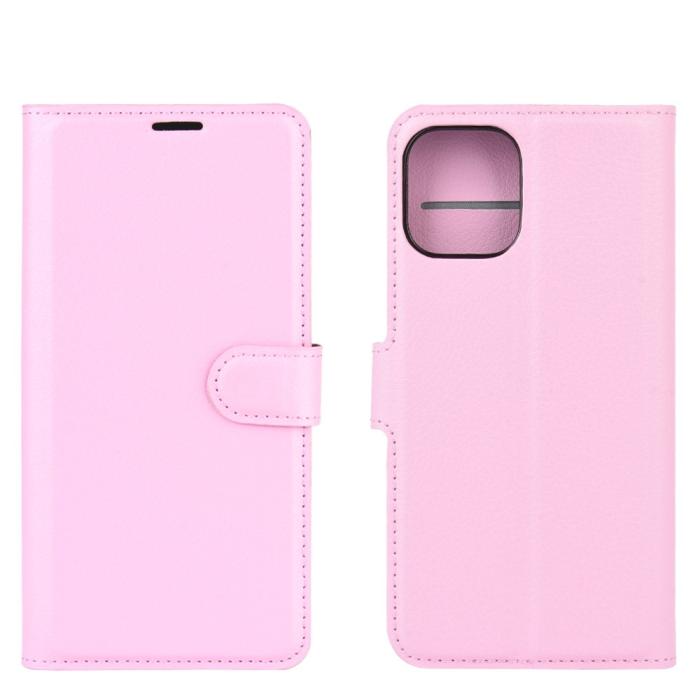Bild 2,  iPhone 12 Pro Max Fodral Litchi Läder Ljus Rosa - Teknikhallen.se