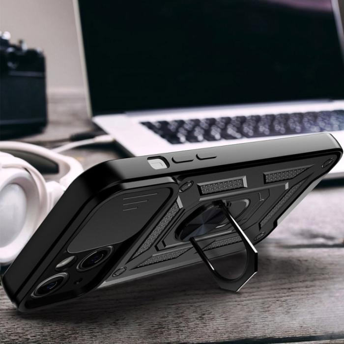 Bild 5,  iPhone 14 Skal Armor Hybrid Ring CamShield Svart - Teknikhallen.se