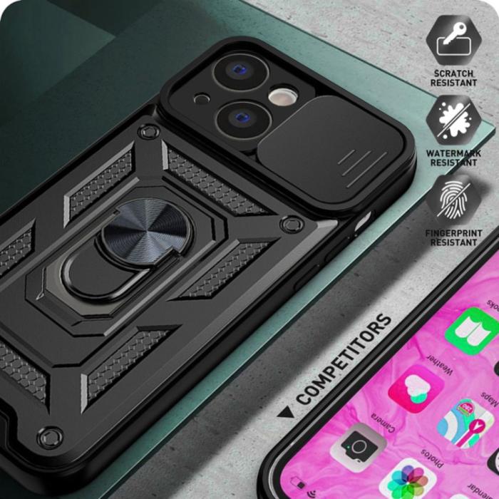 Bild 6,  iPhone 14 Skal Armor Hybrid Ring CamShield Svart - Teknikhallen.se