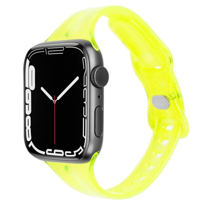 Bild 2,  Apple Watch 42/44/45/46/49 mm CrystalFlex TPU Armband Gul - Teknikhallen.se
