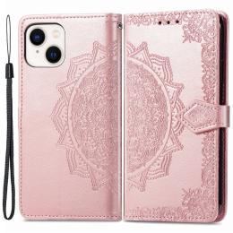  iPhone 15 Plus Fodral Mandala Läder Roséguld - Teknikhallen.se