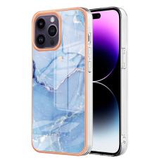  iPhone 16 Pro Max Skal TPU Marmor Bl&aring; - Teknikhallen.se