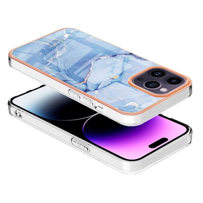 Bild 3,  iPhone 16 Pro Max Skal TPU Marmor Blå - Teknikhallen.se
