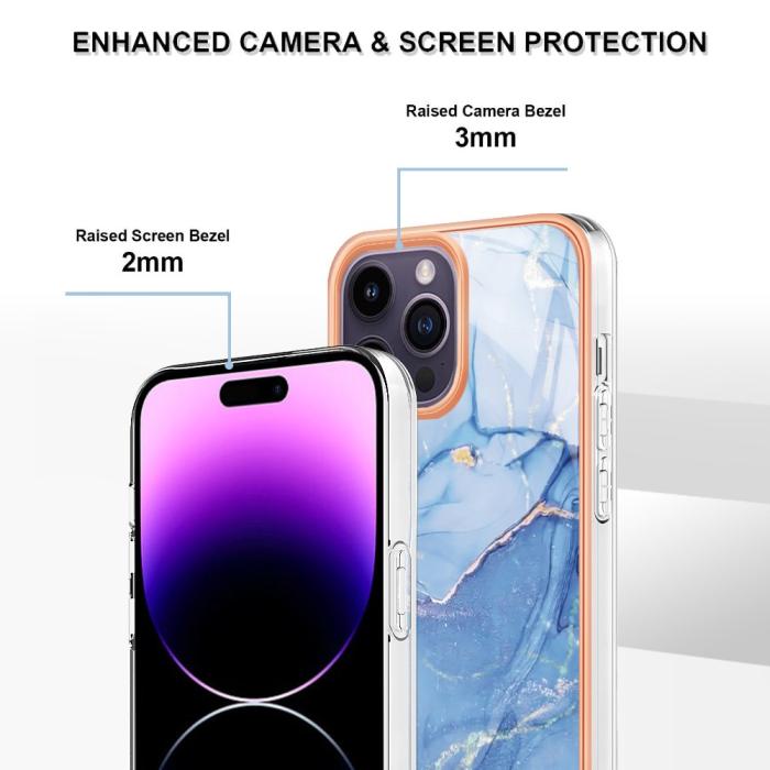 Bild 4,  iPhone 16 Pro Max Skal TPU Marmor Blå - Teknikhallen.se