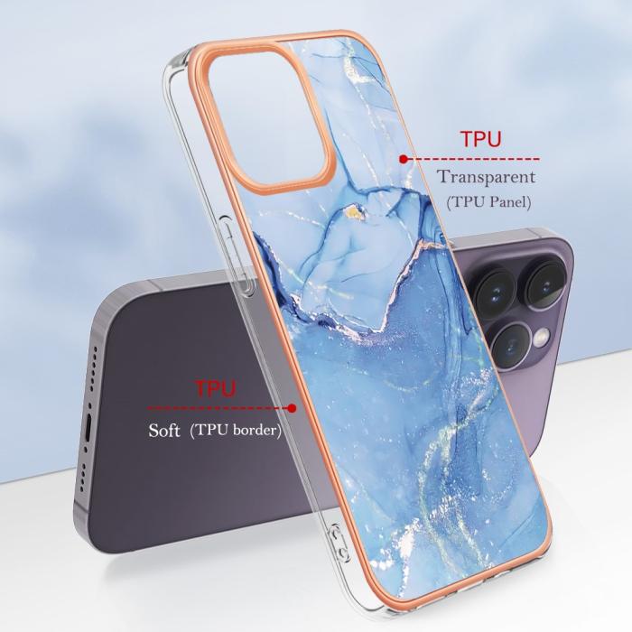 Bild 6,  iPhone 16 Pro Max Skal TPU Marmor Blå - Teknikhallen.se